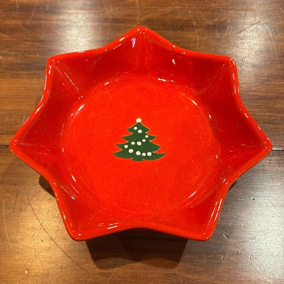 RARE Waechtersbach STAR BOWL DISH Made In Germany Red Holiday Christmas Tree
